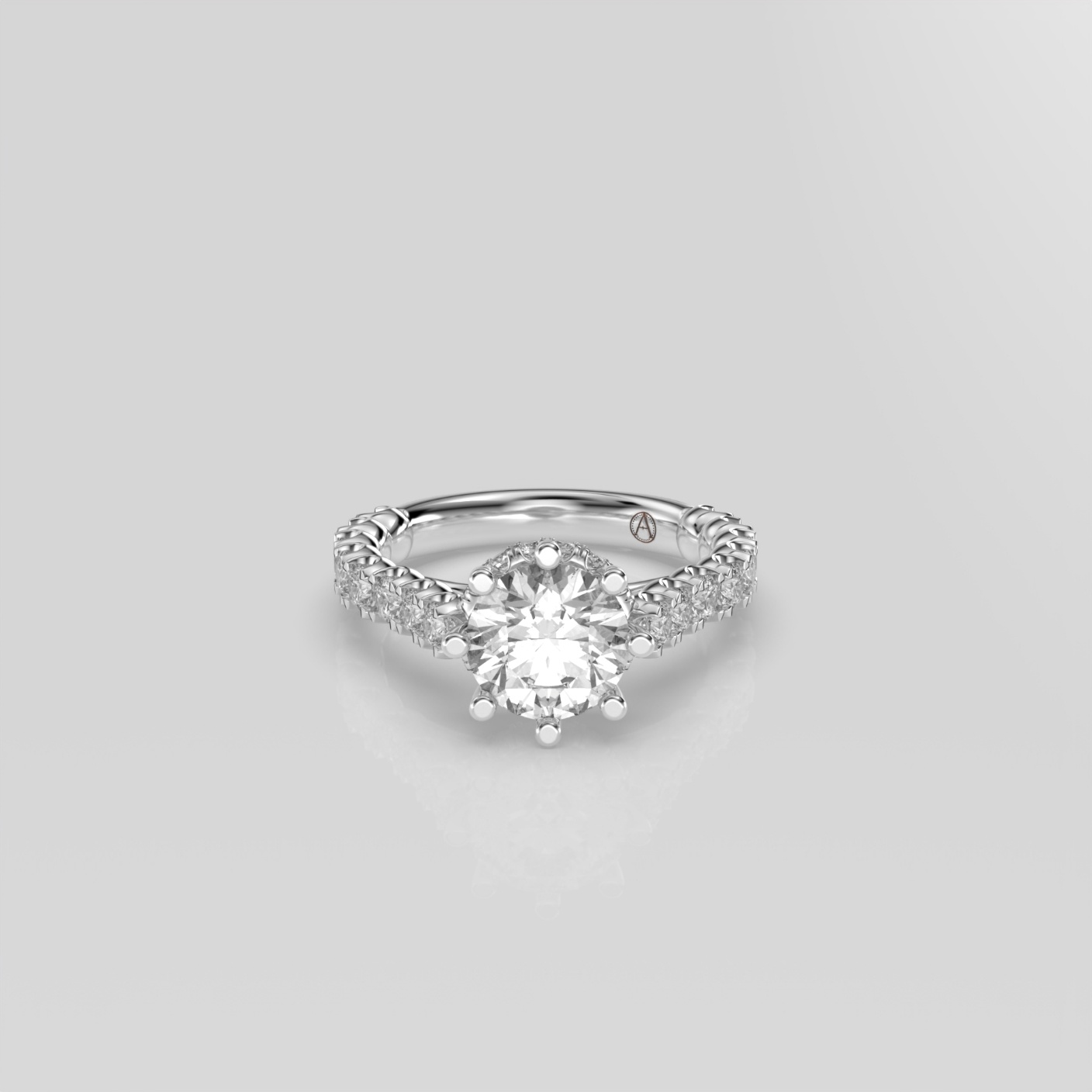 14K Yellow Gold Round Diamond Engagement Ring