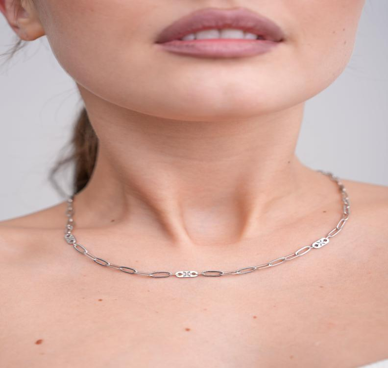 Modern Design 14K Gold Paperclip Chain Necklace