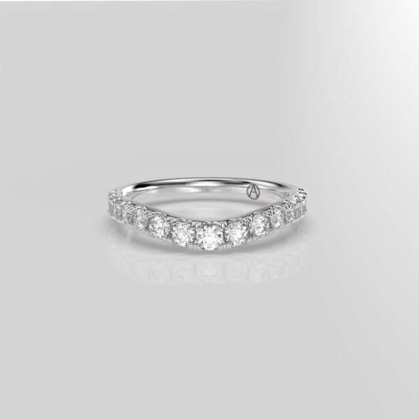 14K White Gold Round Wedding Band Engagement Ring