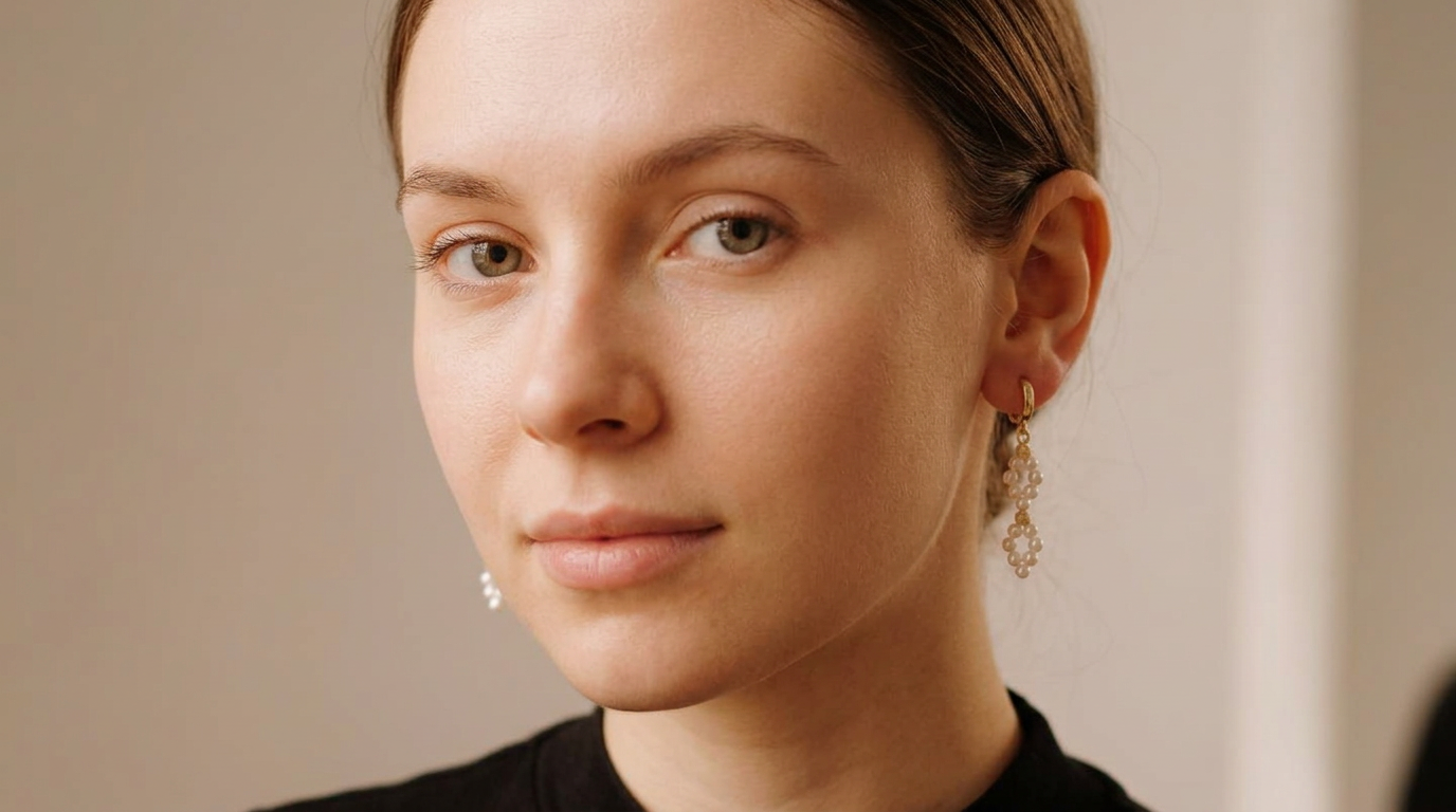 14K Gold Natural Pearl Marquise Design Dangle Earrings