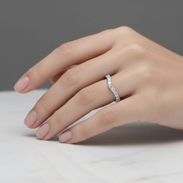 14K White Gold Round Wedding Band Engagement Ring