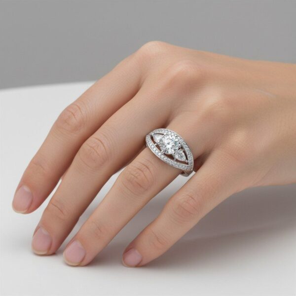 Nature Inspired Marquise Side Stone Engagement Ring