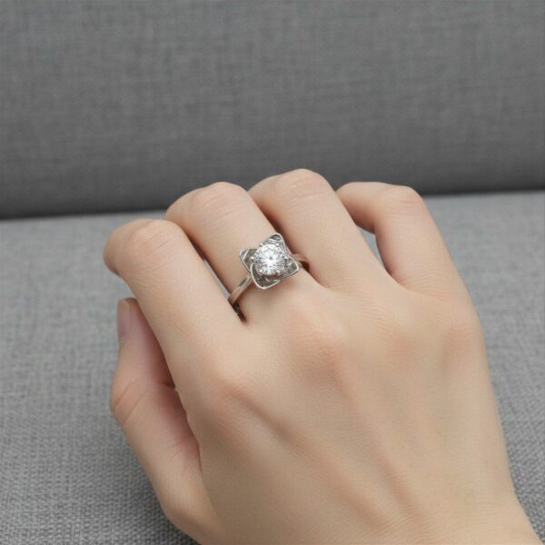 Lotus Basket Solitaire Engagement Ring