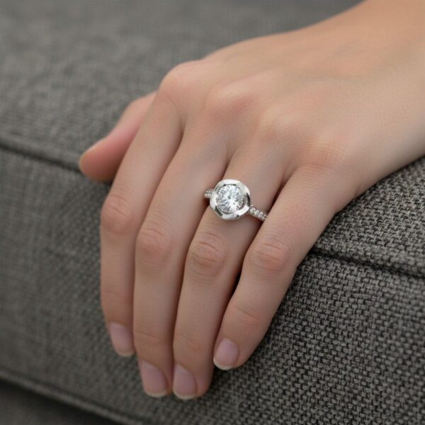 Hidden Halo Tulip Engagement Ring