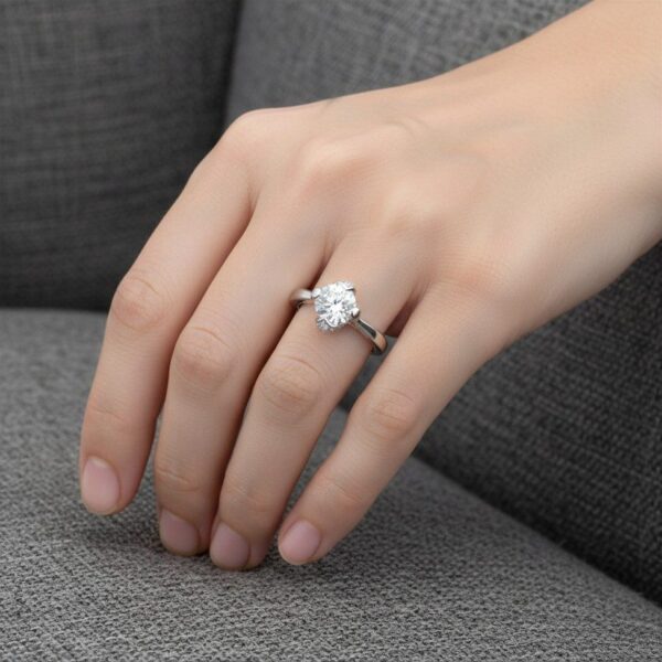 Floating Hidden Halo Engagement Ring