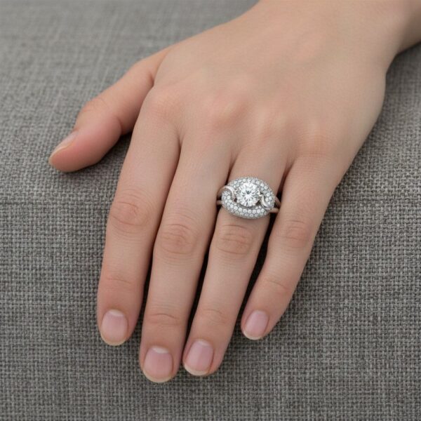 Twisted Halo Engagement Ring